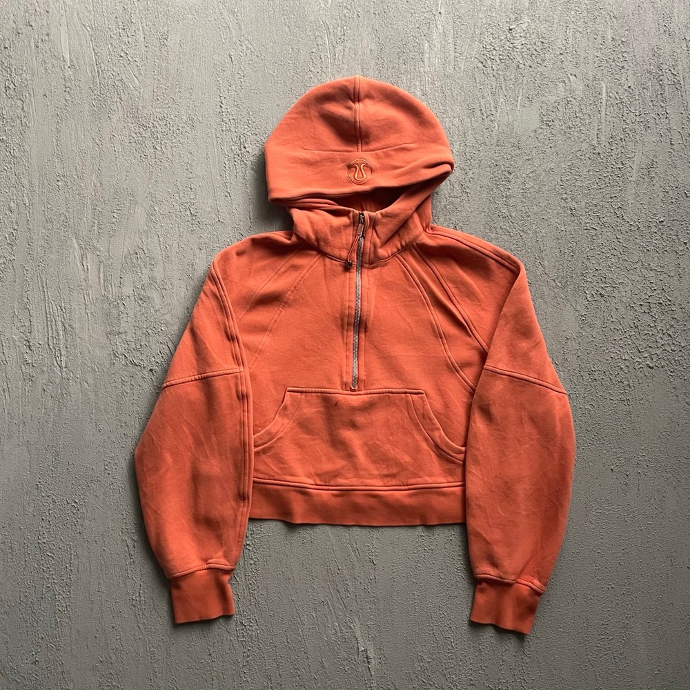 Lululemon Scuba Oversized Half Zip Hoodie Women XS/S Orange